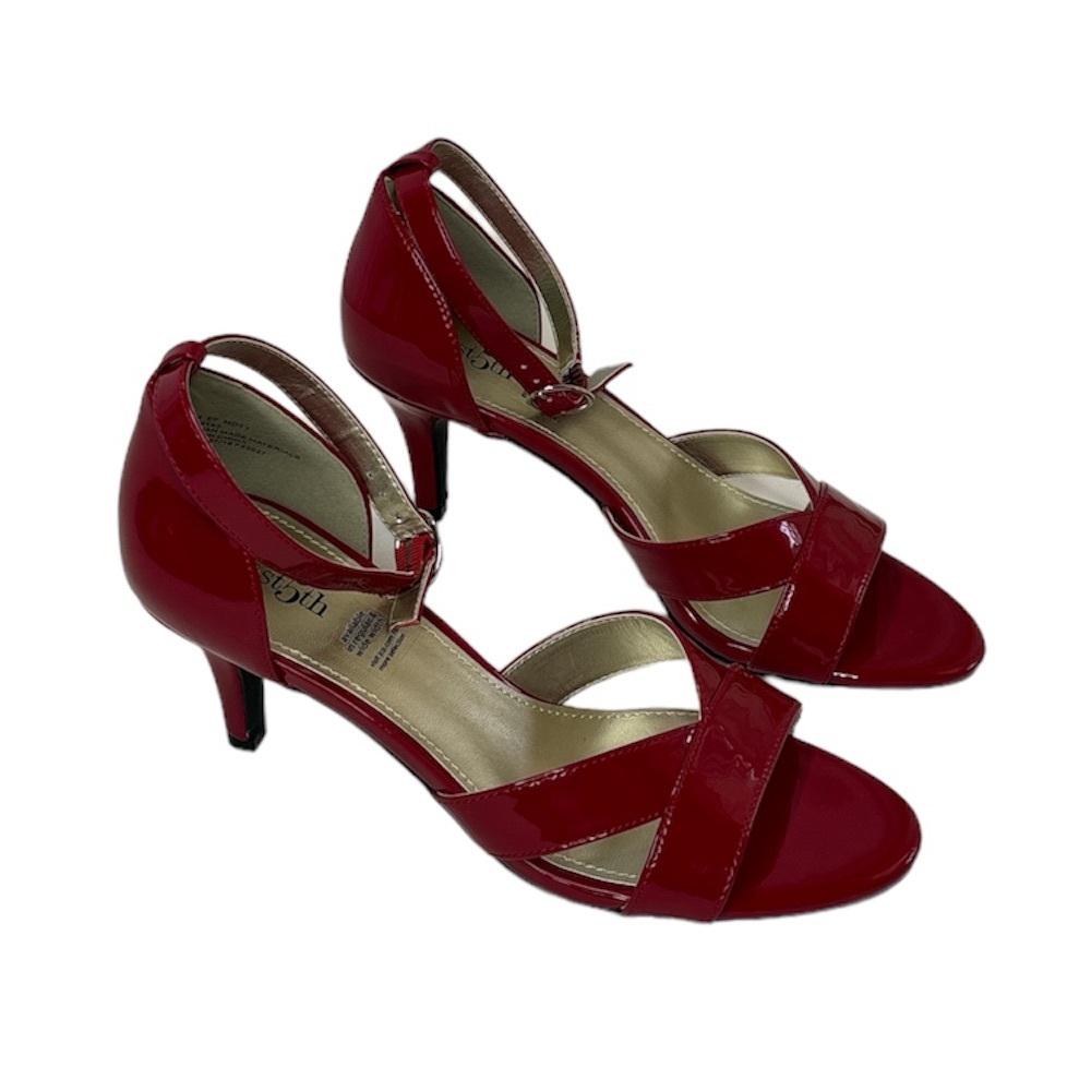 east 5th Womens Mott Open Toe Leather Dress Stiletto Pump Heeled Sandals Shoe